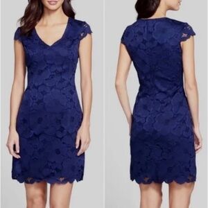 Lilly Pulitzer Dixie lace sheath dress with v-neck and cap sleeves